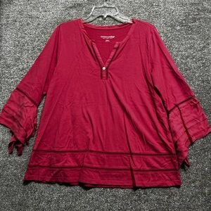 Soft Surroundings Woman’s Mauve Pink Oversized Flowy Blouse Size Medium